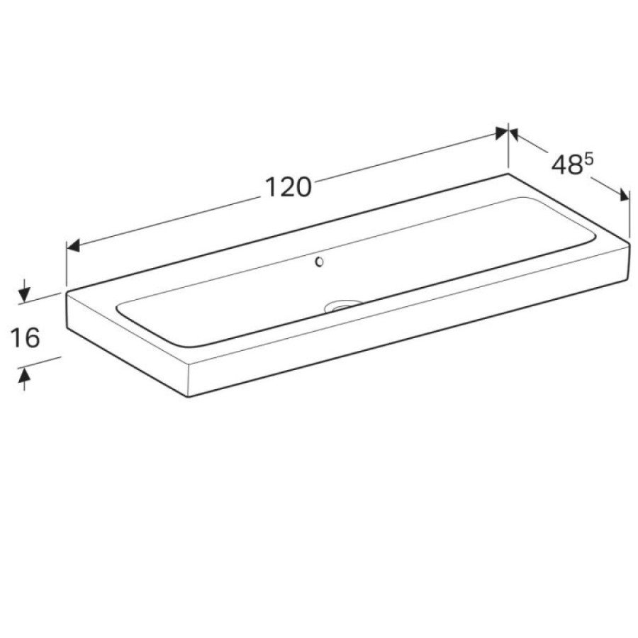 Раковина Geberit iCon 124025000, 120 см, керамика, белая
