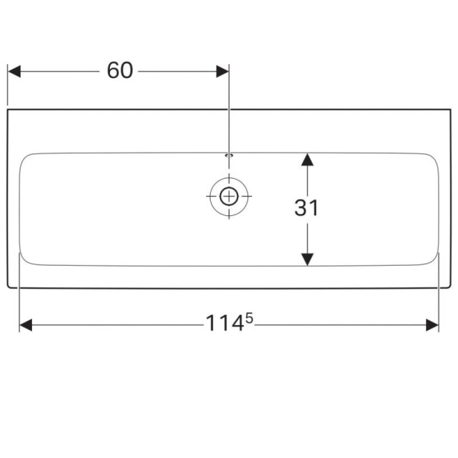 Раковина Geberit iCon 124025000, 120 см, керамика, белая
