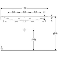 Раковина Geberit iCon 124025000, 120 см, керамика, белая