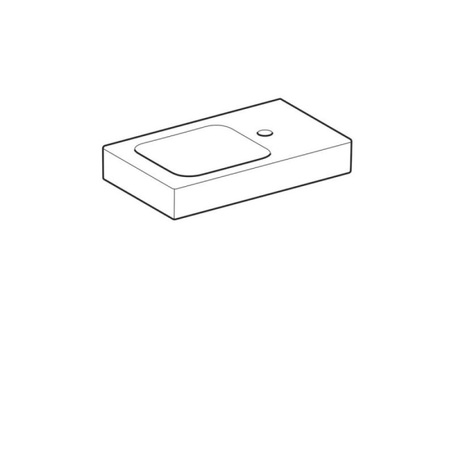 Раковина Geberit iCon 124053000/124153000, 53 см, L/R, xs, керамика, белая