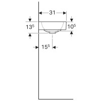 Раковина Geberit iCon 124053000/124153000, 53 см, L/R, xs, керамика, белая