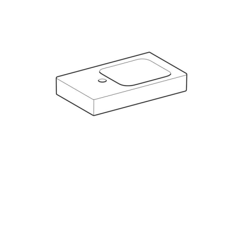 Раковина Geberit iCon 124053000/124153000, 53 см, L/R, xs, керамика, белая