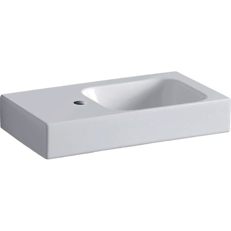 Раковина Geberit iCon 124053000/124153000, 53 см, L/R, xs, керамика, белая
