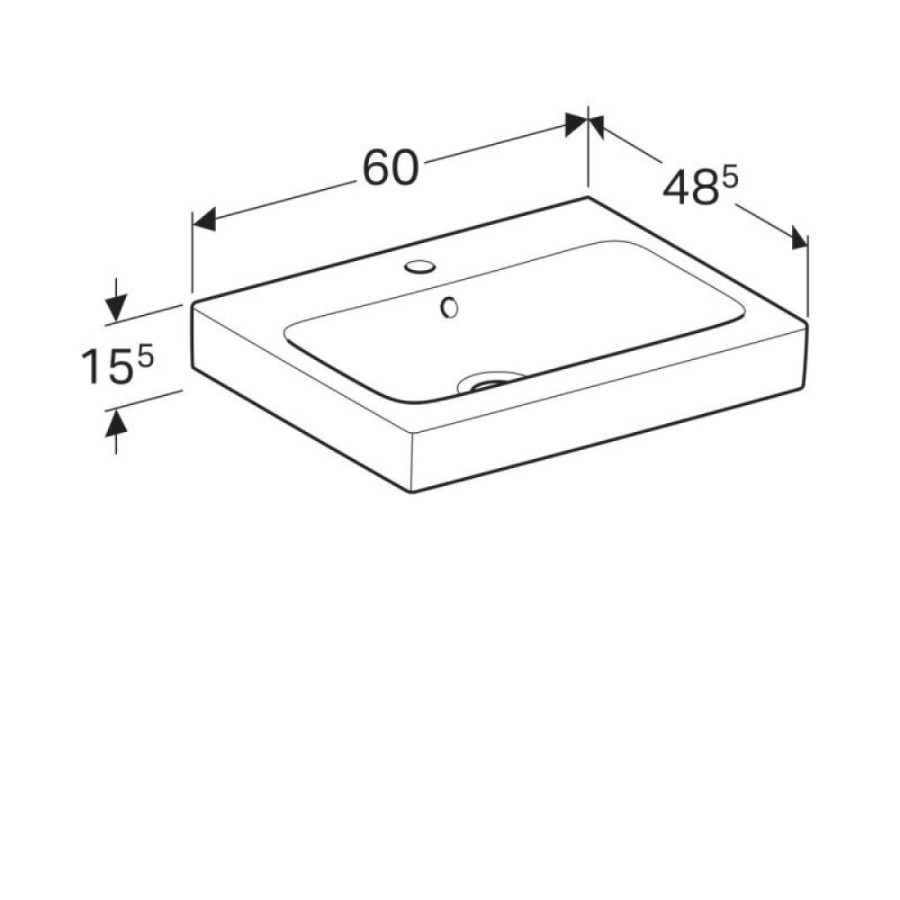 Раковина Geberit iCon 124060000, 60 см, керамика, белая