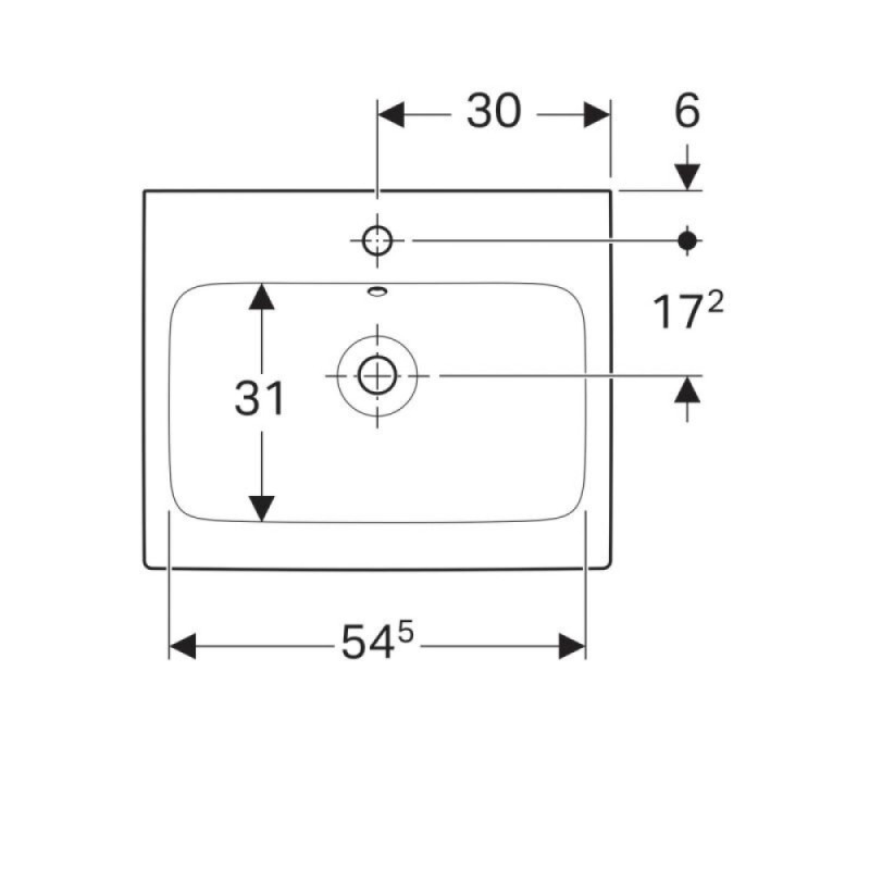 Раковина Geberit iCon 124060000, 60 см, керамика, белая