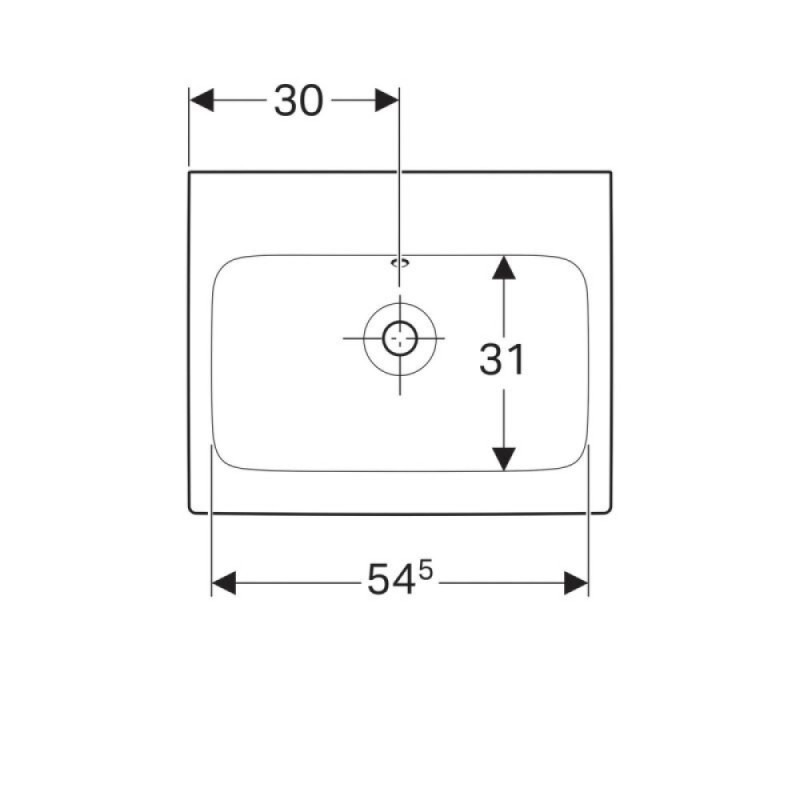 Раковина Geberit iCon 124063000, 60 см, фарфор, белая