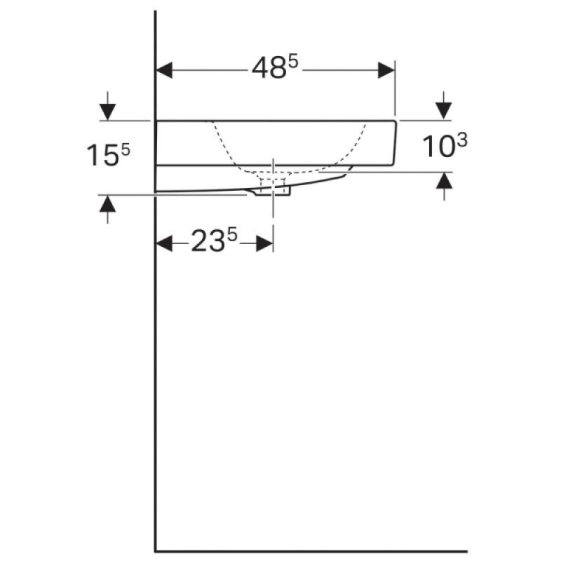 Раковина Geberit iCon 124063000, 60 см, фарфор, белая