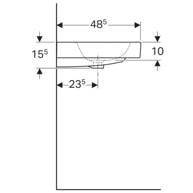 Раковина Geberit iCon 124075000, 75 см, керамика, белая