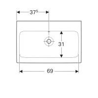 Раковина Geberit iCon 124078000, 75 см, керамика, белая
