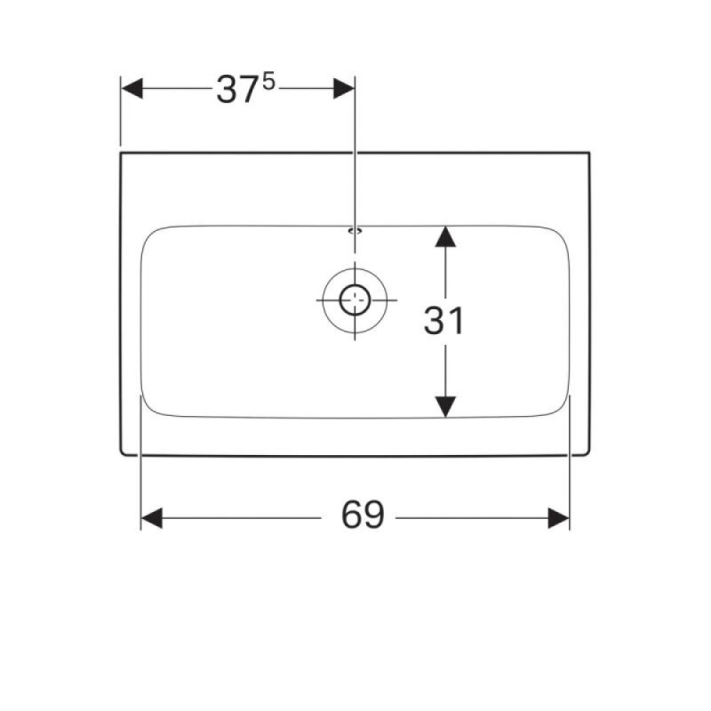 Раковина Geberit iCon 124078000, 75 см, керамика, белая