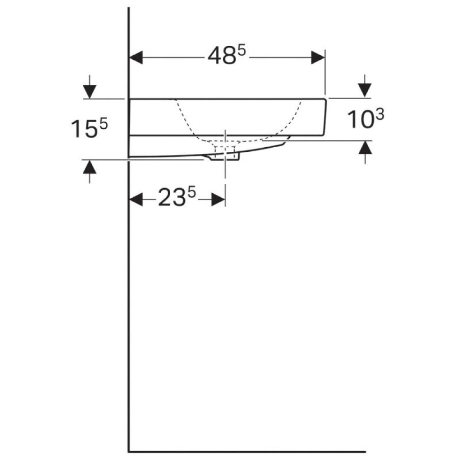 Раковина Geberit iCon 124078000, 75 см, керамика, белая