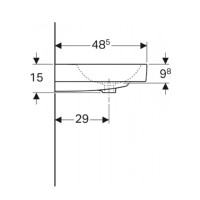 Раковина Geberit iCon 124150000, 50 см, чаша справа, фарфор, белая