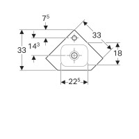 Раковина Geberit iCon 124729000, 46 см, фарфор, белая