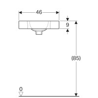 Раковина Geberit iCon 124729000, 46 см, фарфор, белая