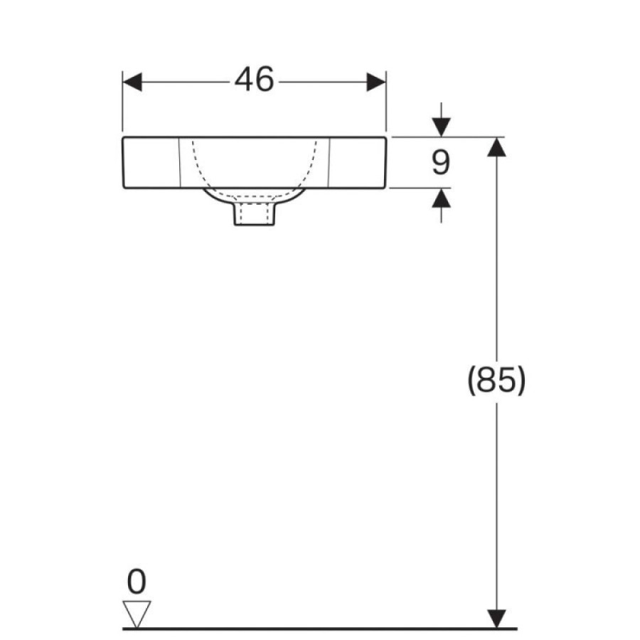 Раковина Geberit iCon 124729000, 46 см, фарфор, белая