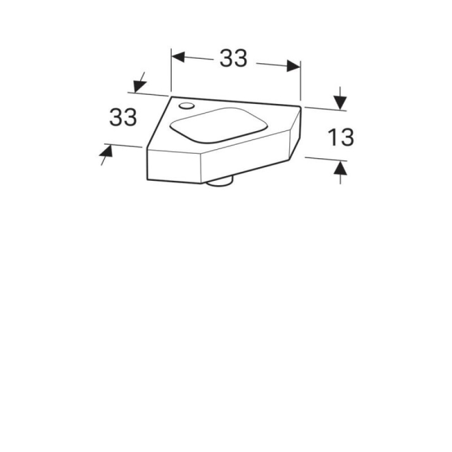 Раковина Geberit iCon 124729000, 46 см, фарфор, белая