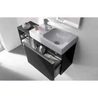 Раковина Geberit iCon 38 х 28 см, без перелива, отверстие под смеситель на крыле, белая, 124736000/124836000