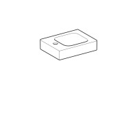 Раковина Geberit iCon 38 х 28 см, без перелива, отверстие под смеситель на крыле, белая, 124736000/124836000
