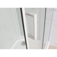 Душевая кабина Frank F400/1 White 100 х 100 см, средний поддон, стекла прозрачные, профиль белый, 125009