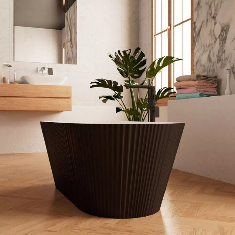Ванна акриловая Frank F6103, 12514, 170 х 75 см, цвет белый/черный