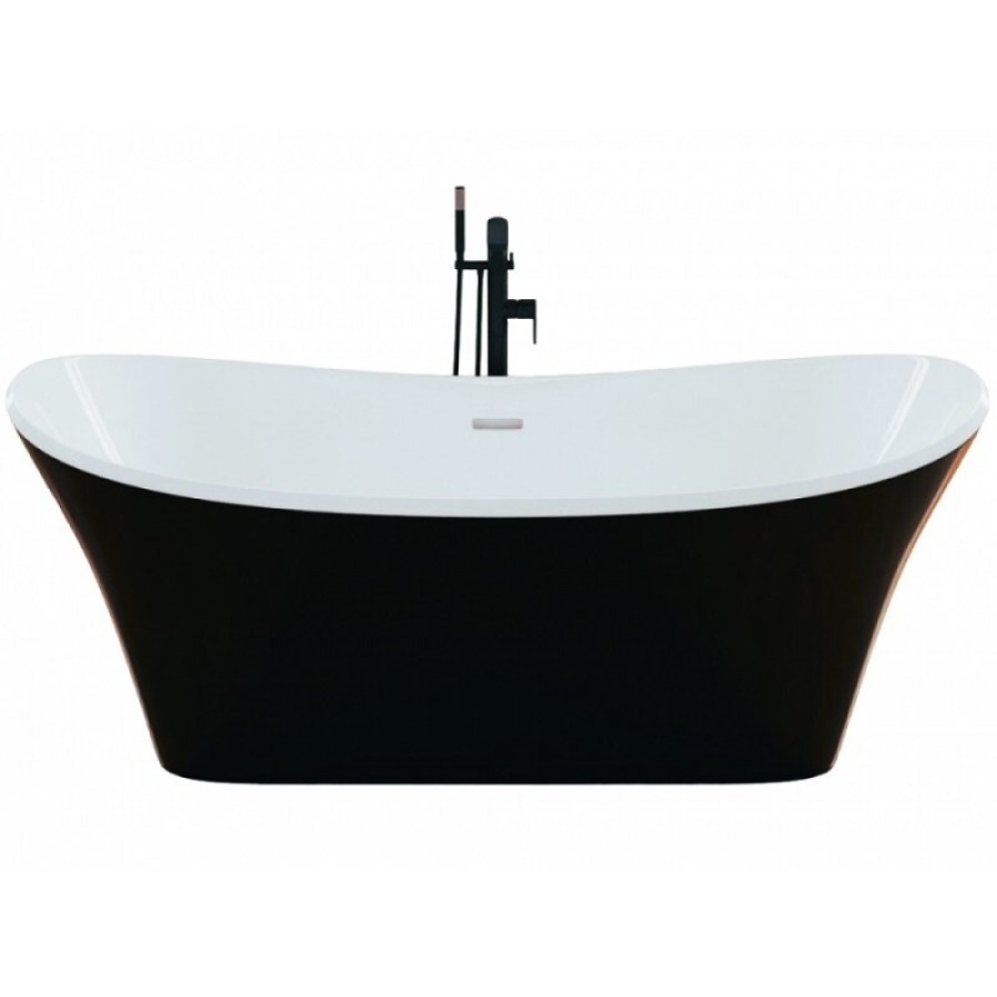 Ванна акриловая Frank F6104, 12516, 170 х 75 см, цвет белый/черный