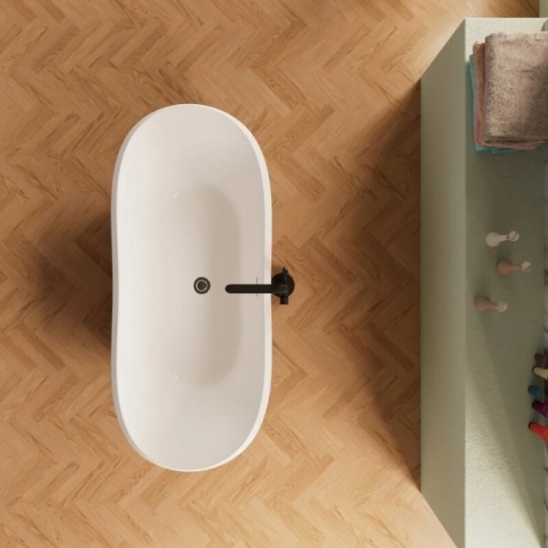 Ванна акриловая Frank F6104, 12516, 170 х 75 см, цвет белый/черный