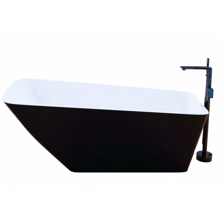 Ванна акриловая Frank F6106, 12518, 170 х 80 см, цвет белый/черный