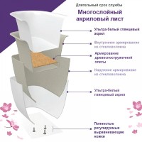 Ванна акриловая Frank F6116, 12522, 180 х 85 см, цвет белый