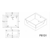 Ванна акриловая Frank F6131, 12528, 150 х 150 см, белая