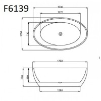 Ванна акриловая Frank F6139, 12529, 170 х 100 см, цвет белый