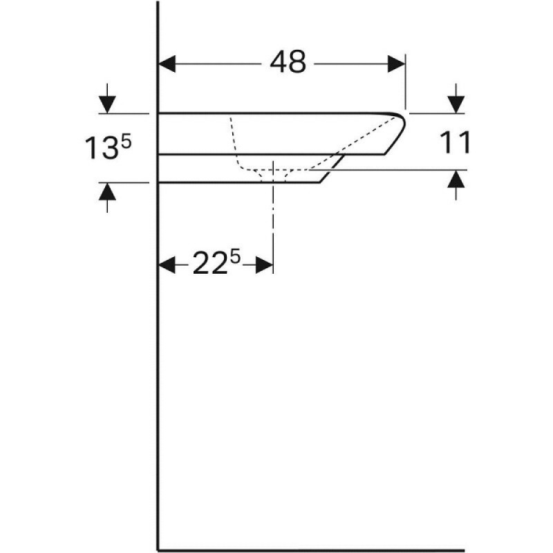 Раковина Geberit myDay 125400600, 100 см, фарфор, белая
