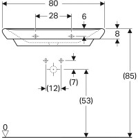 Раковина Geberit myDay 125480600, 80 см, фарфор, белая
