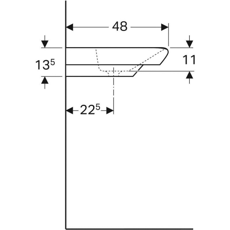 Раковина Geberit myDay 125480600, 80 см, фарфор, белая