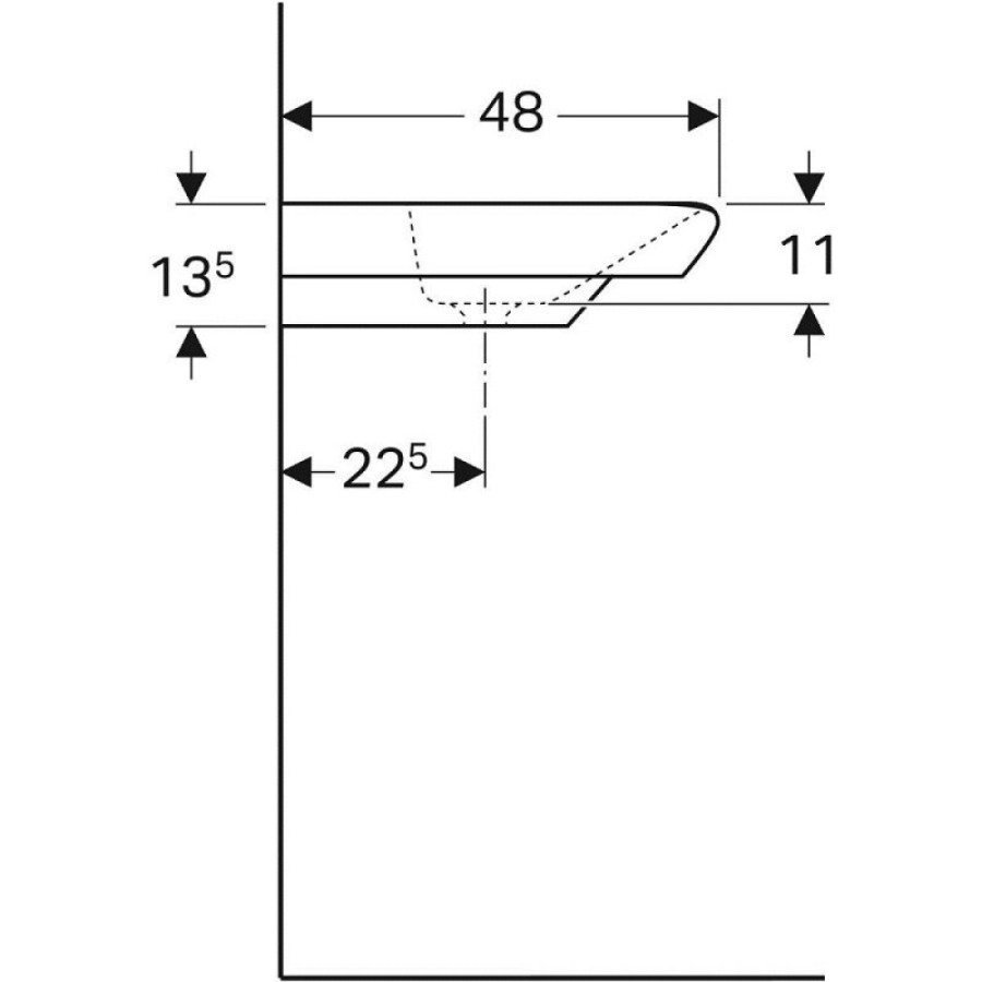 Раковина Geberit myDay 125480600, 80 см, фарфор, белая