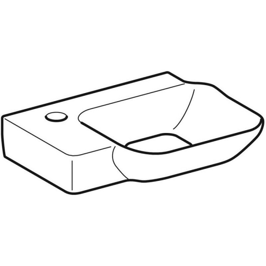 Раковина Geberit myDay 125540600/125440600, 40 см, L/R, фарфор, белая