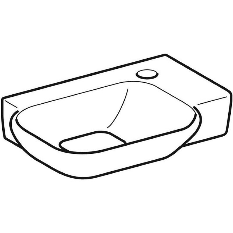 Раковина Geberit myDay 125540600/125440600, 40 см, L/R, фарфор, белая