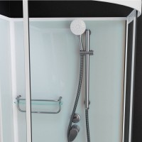 Душевая кабина Frank F400/1 White без крыши, 100 х 100 см, средний поддон, стекла прозрачные, профиль белый, 126009