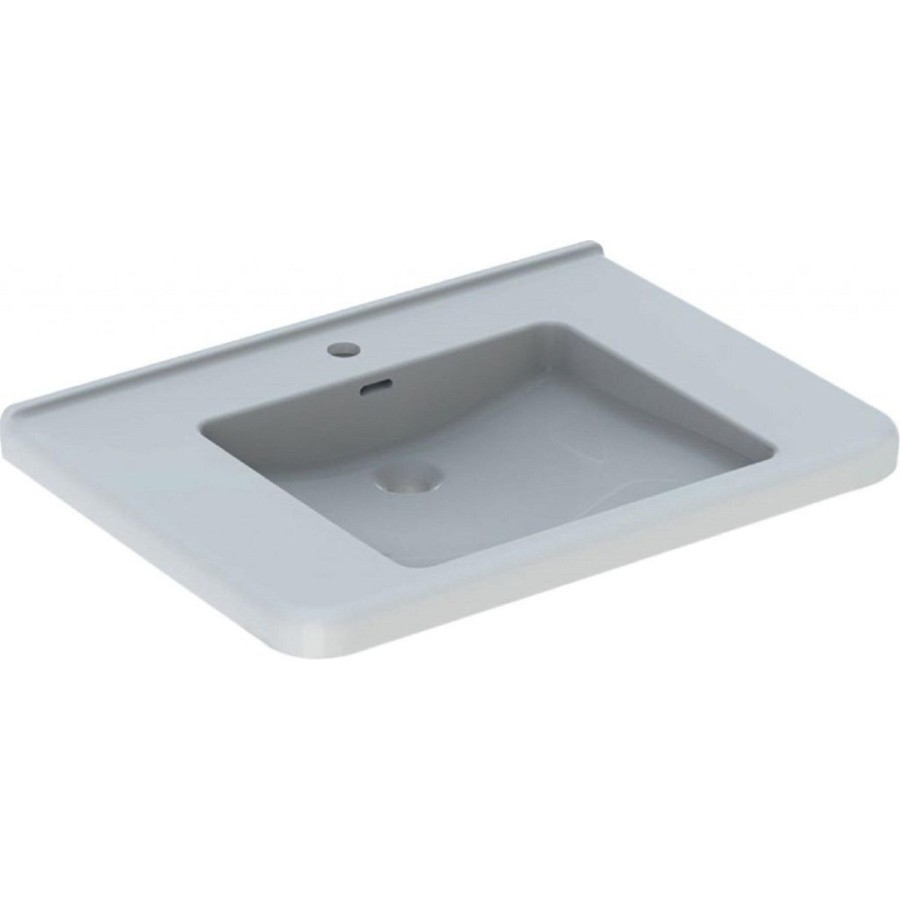 Раковина Geberit Renova Comfort Square 128575000, 75 см, фарфор, белая