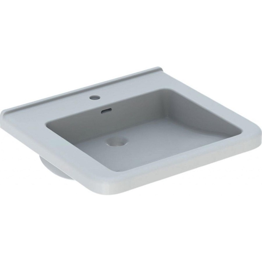 Раковина Geberit Renova Comfort Square 128660000, 60 см, фарфор, белая
