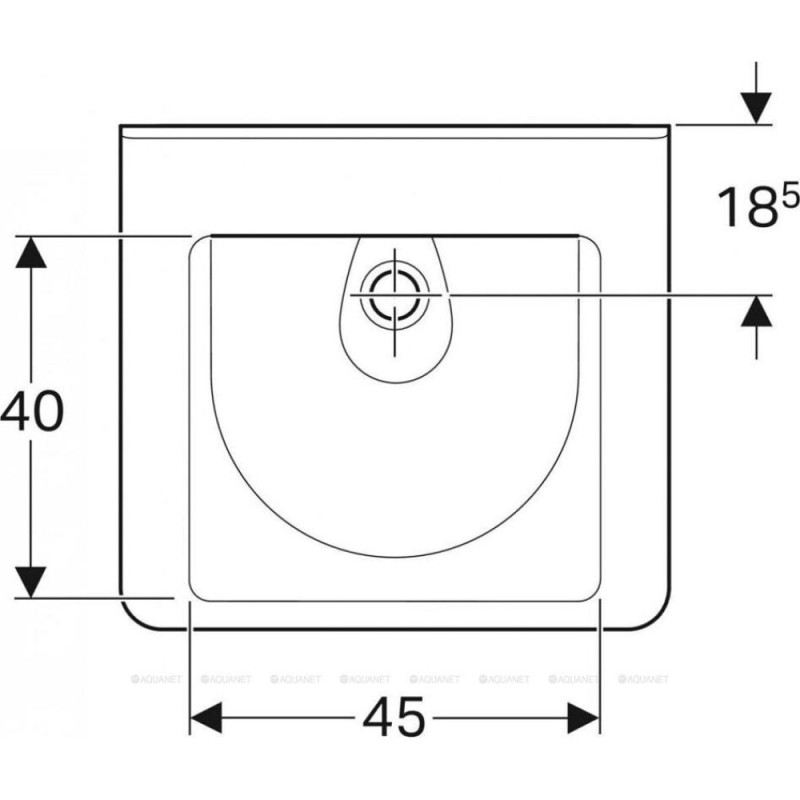 Раковина Geberit Renova Comfort Square 128661000, 60 см, фарфор, белая