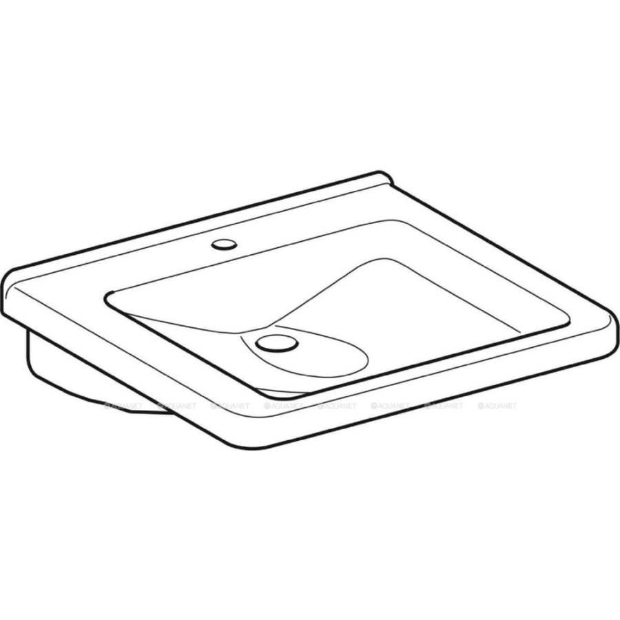 Раковина Geberit Renova Comfort Square 128662000, 60 см, фарфор, белая