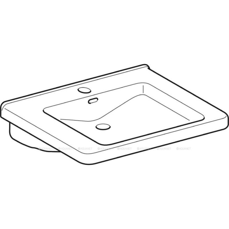 Раковина Geberit Renova Comfort Square 128665000, 65 см, фарфор, белая