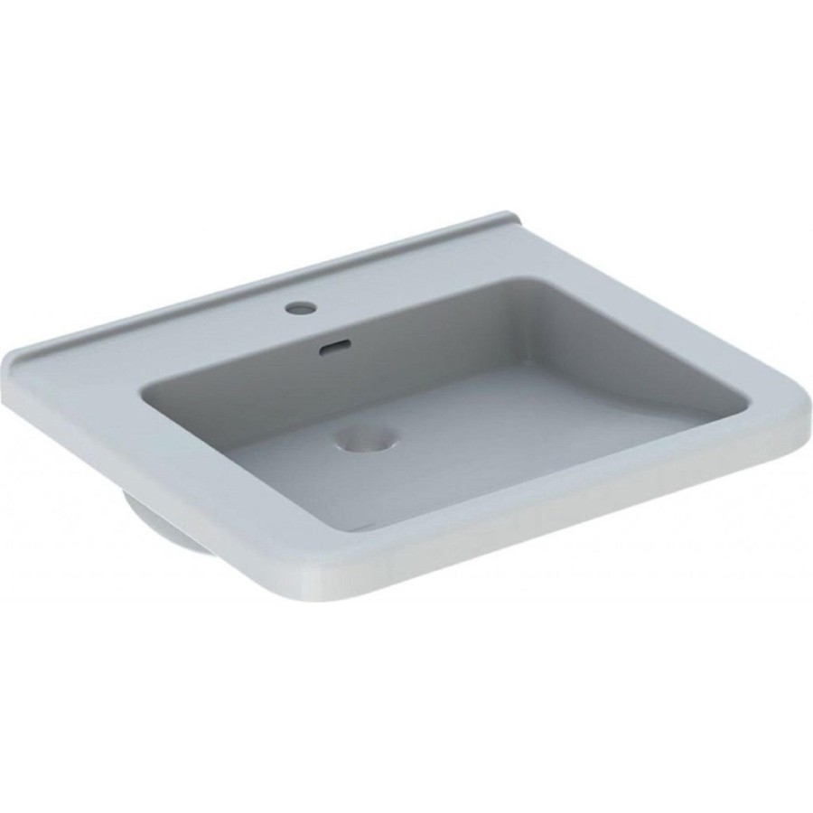 Раковина Geberit Renova Comfort Square 128665000, 65 см, фарфор, белая