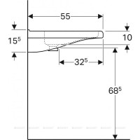 Раковина Geberit Renova Comfort Square 128666000, 65 см, фарфор, белая