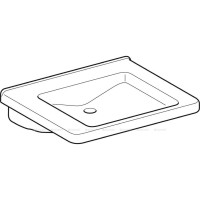 Раковина Geberit Renova Comfort Square 128666000, 65 см, фарфор, белая