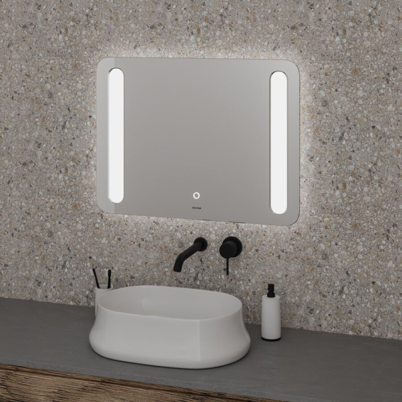 Зеркало Grossman Lara 100 x 80 см с подсветкой, сенсорный выключатель, гравировка, 1310080