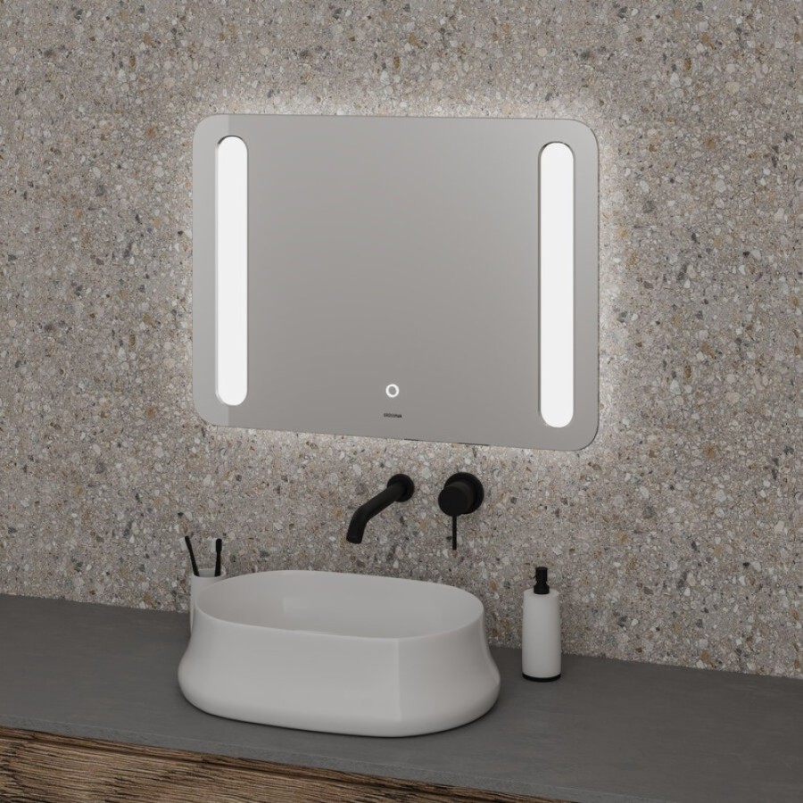 Зеркало Grossman Lara 100 x 80 см с подсветкой, сенсорный выключатель, гравировка, 1310080