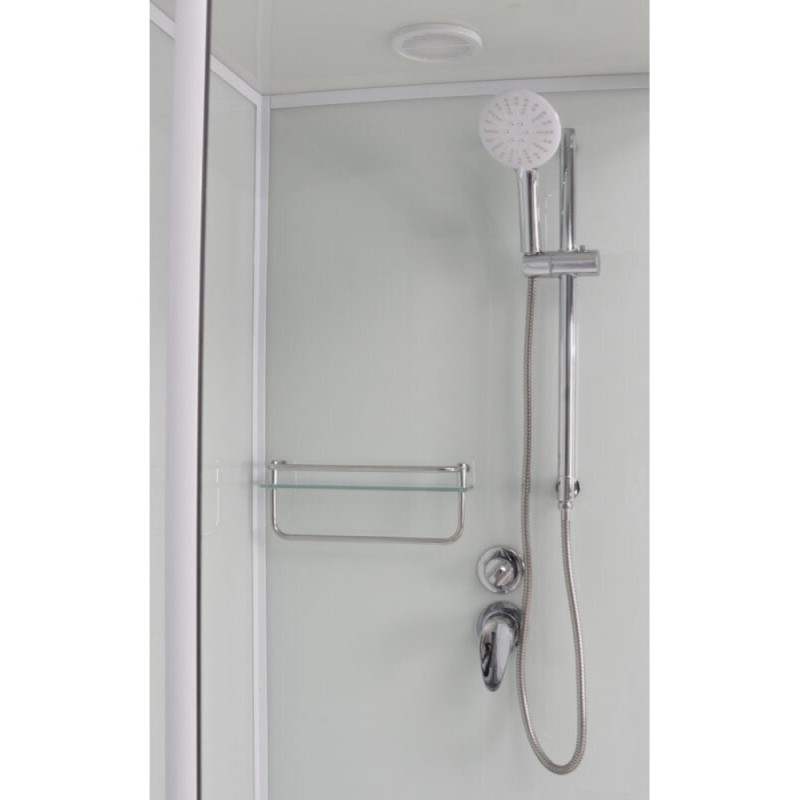 Душевая кабина Frank F400/2 White 100 х 100 см, высокий поддон, стекла прозрачные, профиль белый, 133009