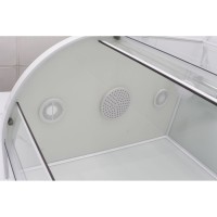 Душевая кабина Frank F400/2 White 100 х 100 см, высокий поддон, стекла прозрачные, профиль белый, 133009