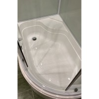 Душевая кабина Frank F412/2 L White, 120 x 80 см, высокий поддон, стекла прозрачные, профиль белый, 135009